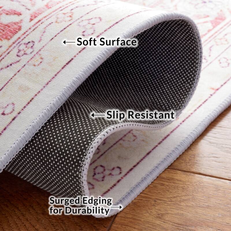SAFAVIEH Tucson Machine Washable Slip Resistant Mazie Oriental Medallion