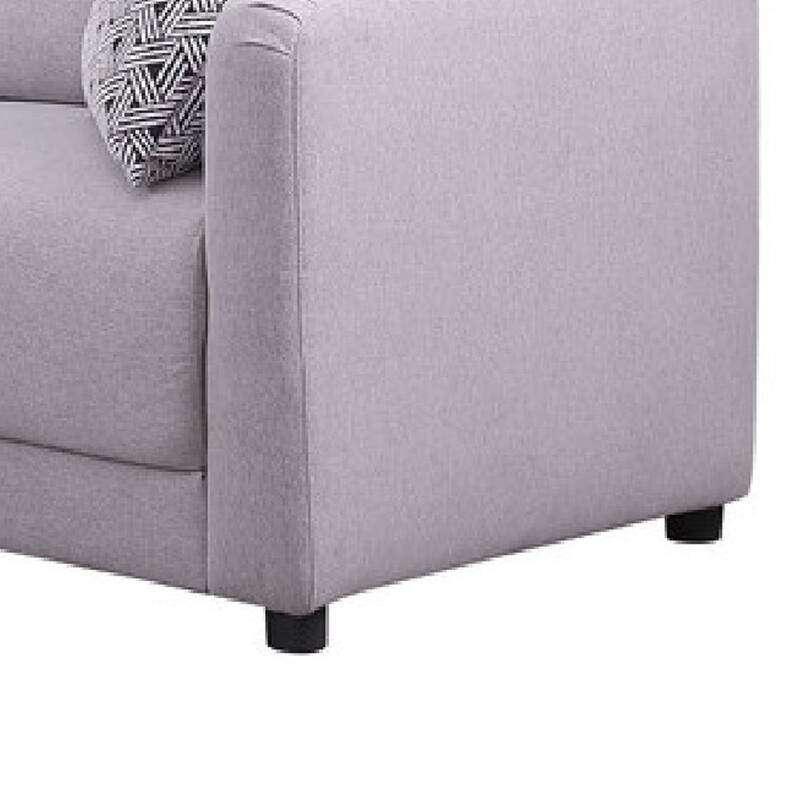 Lane L Shaped Sectional Sofa, Ottoman, 3 Pillows, Light Gray, 95 Inch