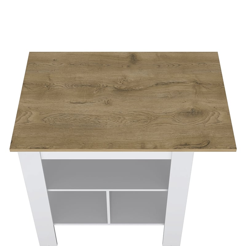 Kitchen Island,Storage Island with Three Shelves