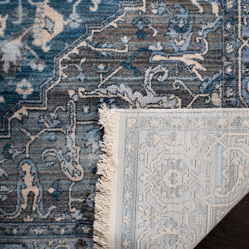 SAFAVIEH Vintage Persian Eligija Vintage Oriental Rug - Charcoal/Blue - 2' 2" x 8'