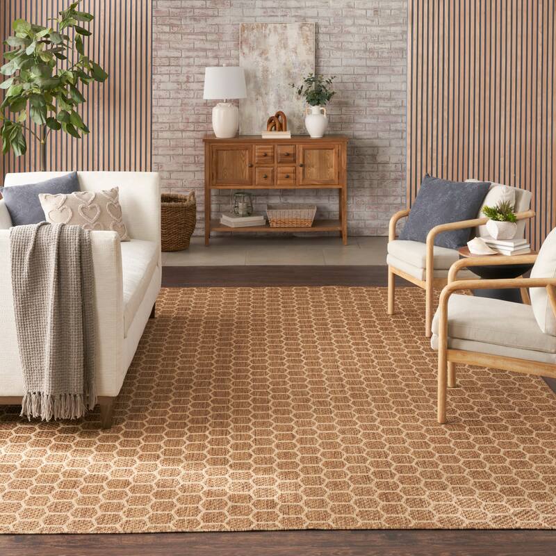 Nourison Reversible Indoor Outdoor Indoor/Outdoor Geometric Area Rug