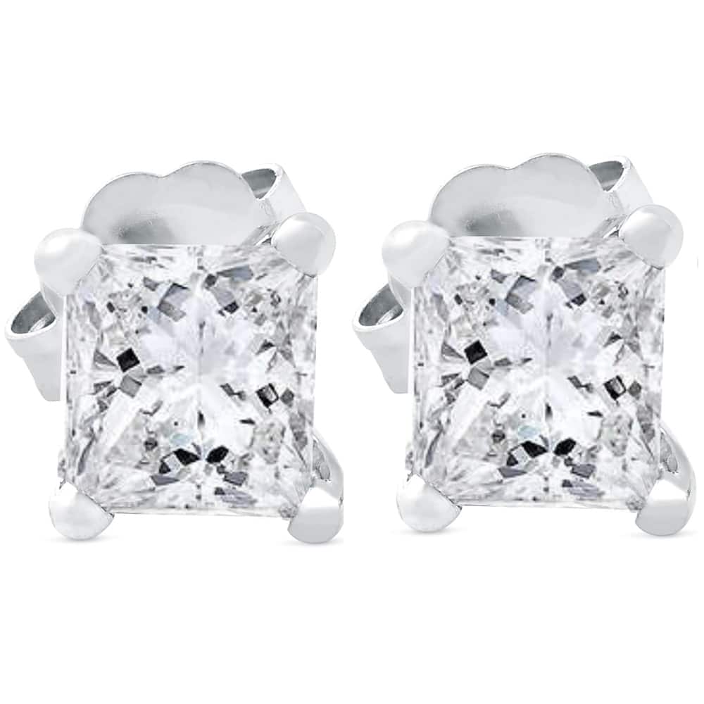 Bliss Diamond .65 ct Princess Cut Diamond Studs White Gold