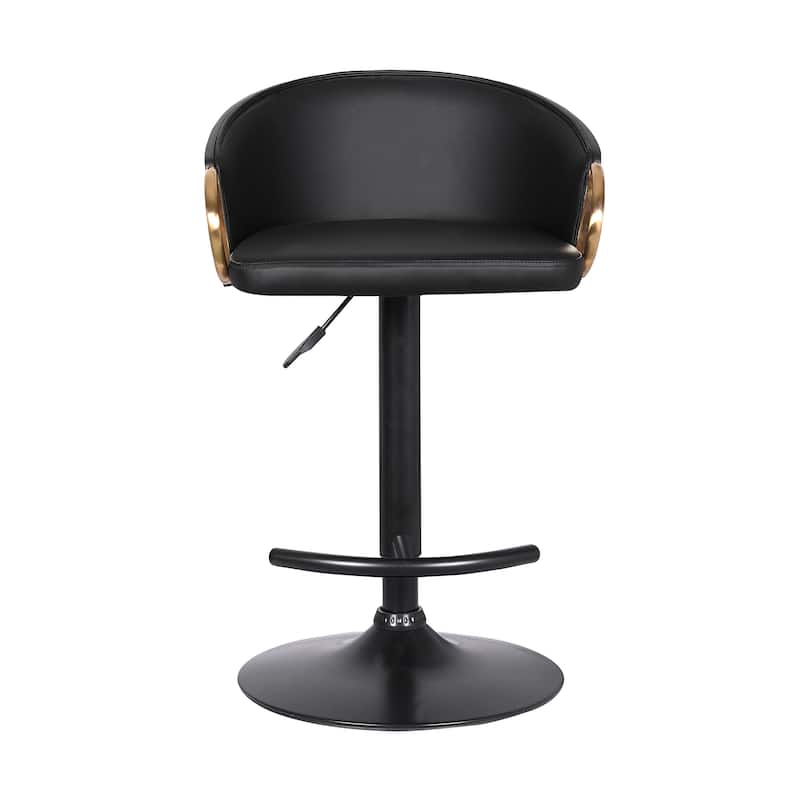 Solstice Modern Swivel Bar Stool, Upholstered Adjustable Counter Height Chair with Metal Base