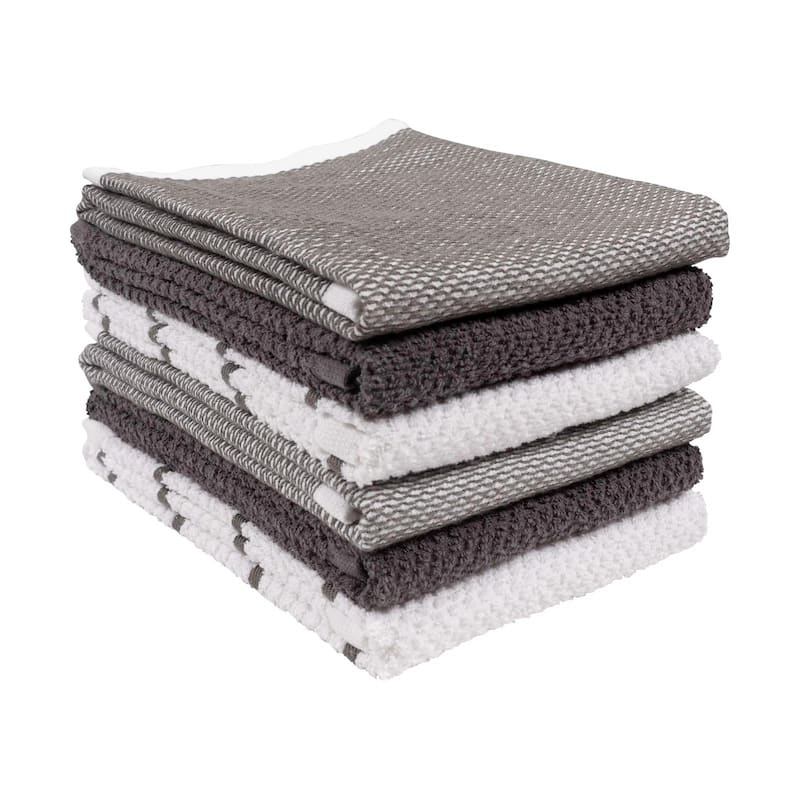 KAF Home Ayesha Curry Mixed Utility Kitchen Towels, Set of 6 - 18 x 28 - Brown