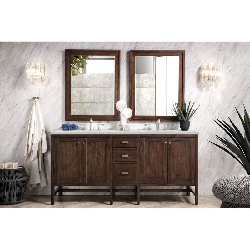 James Martin Vanities Addison 72" Double Basin Hardwood Vanity Set