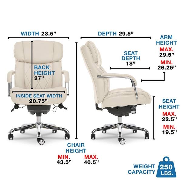 dimension image slide 2 of 4, La-Z-Boy Sutherland Office Chair with Padded Arms