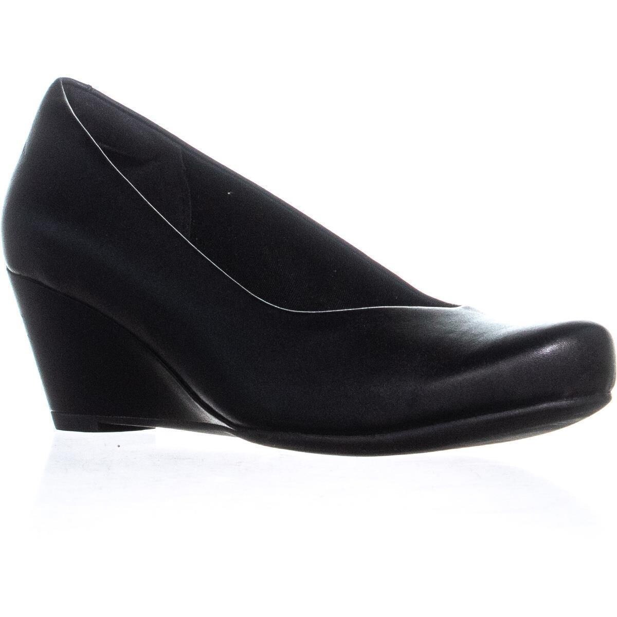 clarks black wedge pumps