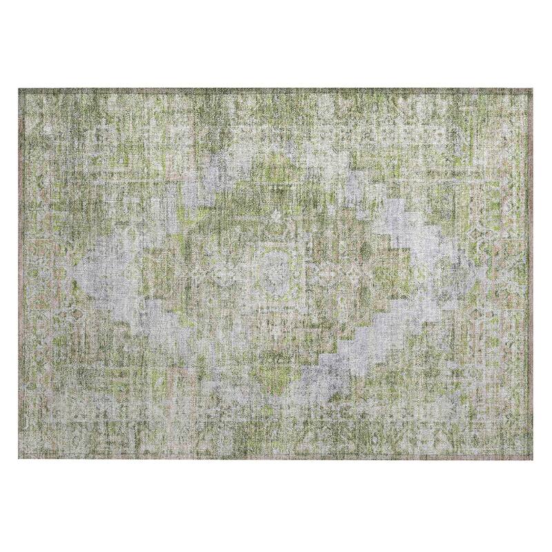 Machine Washable Indoor/Outdoor Traditional Global Chantille Rug
