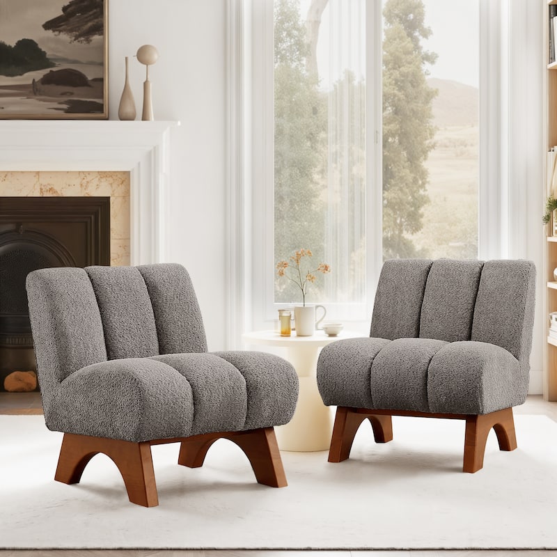 Art Leon Set of 2 Comfortable Armless Accent Chair Sectional - Gridelin