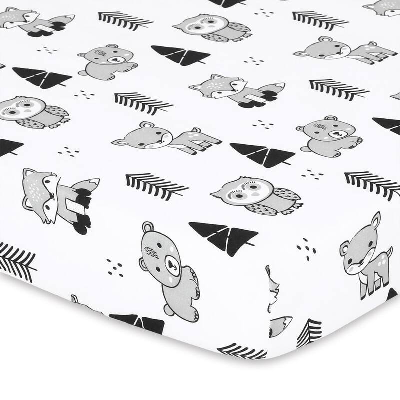 The Peanutshell Woodland Plaid Mini Crib, Playard Sheet 3 Pack Set