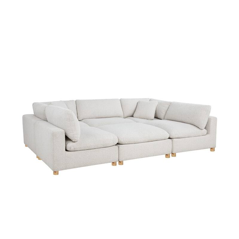 Best Quality Furniture 4-Piece Sectional Boucle Fabric