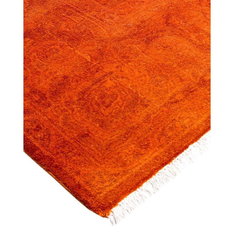 Fine Vibrance, One-of-a-Kind Hand-Knotted Area Rug - Orange, 6' 3" x 9' 3" - 6' 3" x 9' 3"