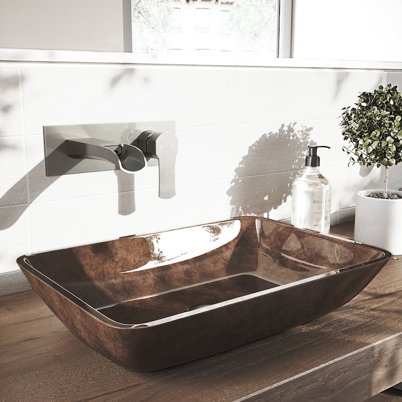 VIGO Cornelius 3" H Single Handle Wall Mount Bathroom Faucet