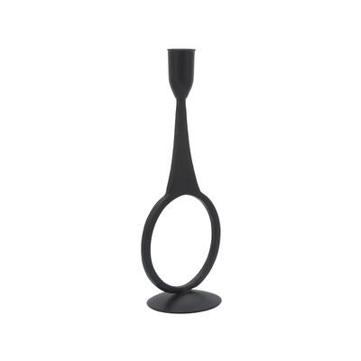 Metal, 10"h Round Taper Candle Holder, Black 10.0"H - 4.0" x 3.0" x 10.0"