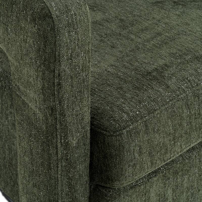 Modrest Ryan Modern Olive Green Fabric Swivel Accent Chair