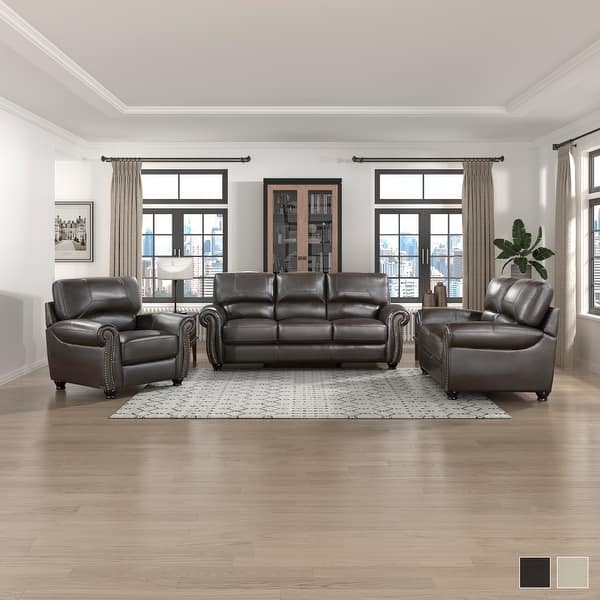 Ionia 3 Piece Leather Match Living Room Sofa Set On Sale Bed Bath