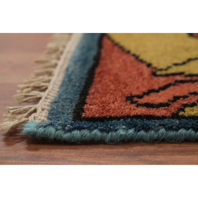 Hand Knotted Oriental 100% Wool Carpet Traditional All-Over Oranges & Rust Ziegler Area Rug - 11' 10'' X 9' 0''