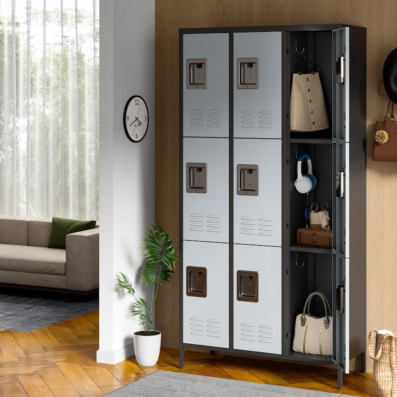 Large Steel Storage Locker with 9 Doors for Employees School Gym