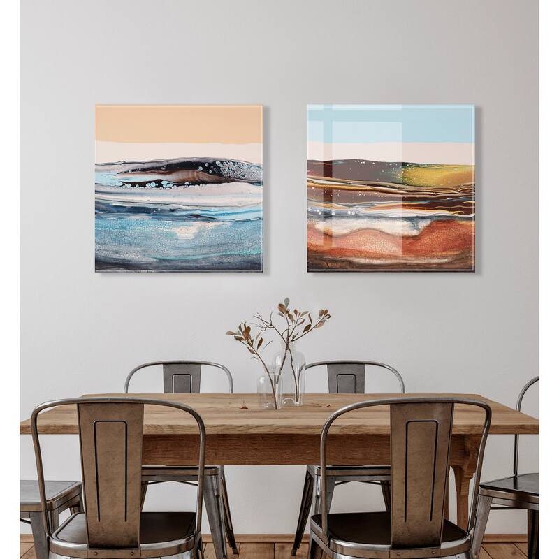Kate and Laurel Sonoran Desert Floating Acrylic Art by Xizhou Xie