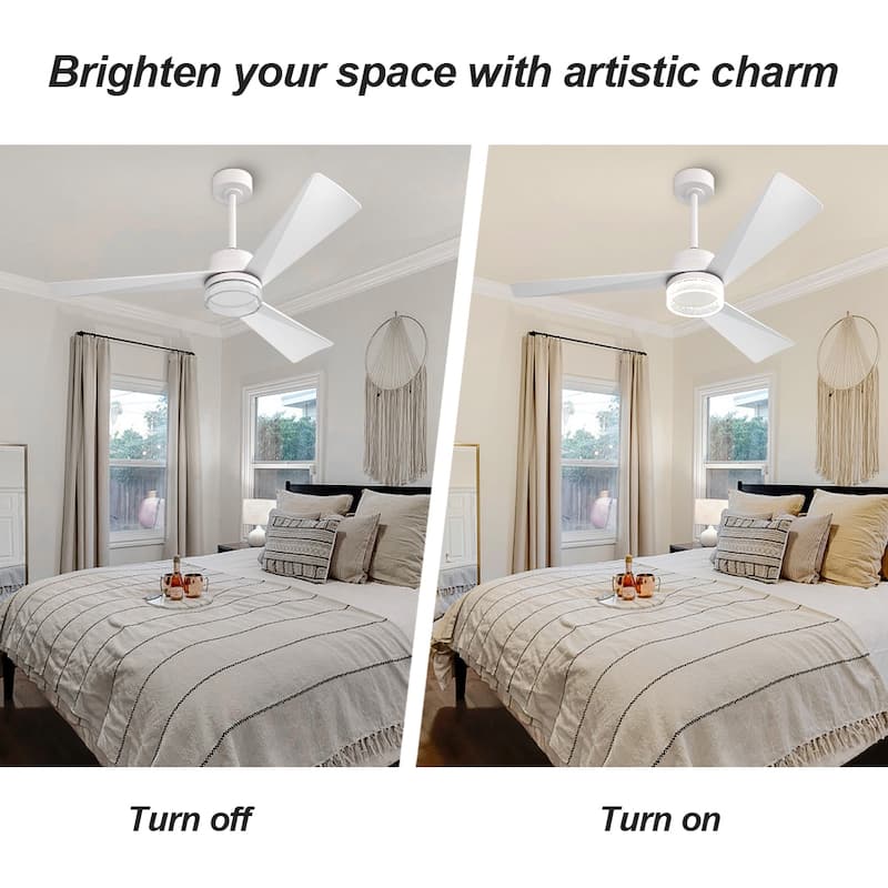 MLiAN 52-inch Indoor Ceiling Fan with LED light and Remote... - 52
