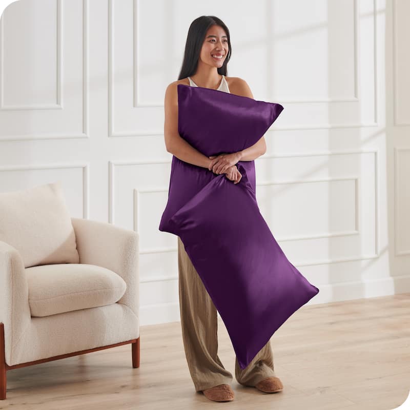 Bare Home Poly Satin Pillowcase Set for Hair and Skin (Set of 2)