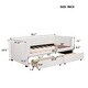 preview thumbnail 27 of 31, Twin Size Upholstered Daybed with Stripe Headboard and 2 Storage Drawers, Velvet Daybed Sofa Bed for Teens Bedroom