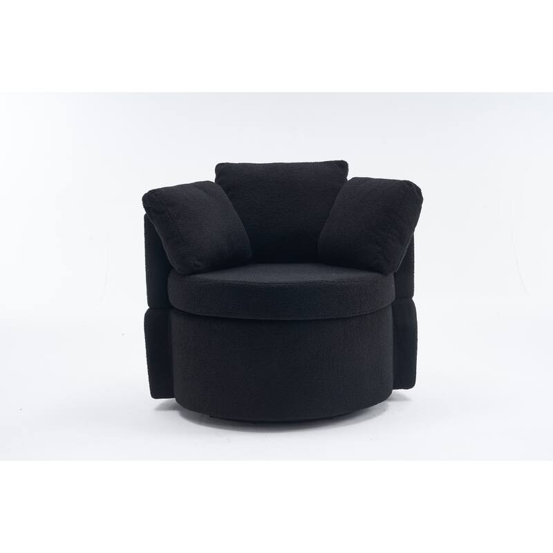 31.5" Swivel Barrel Chair with Storage