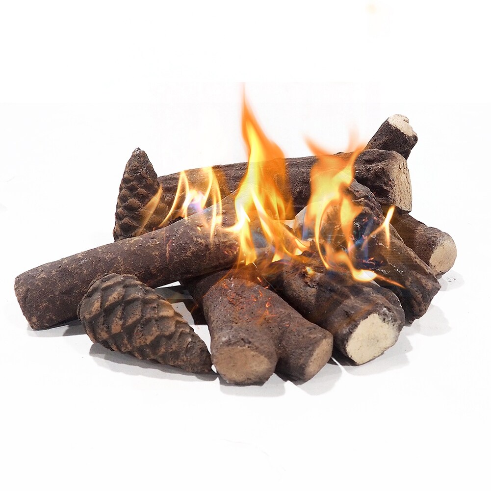 9 Pcs Ceramic Wood Fire Pit Logs for Indoor or Outdoor - Bed Bath u0026 Beyond  - 37747426