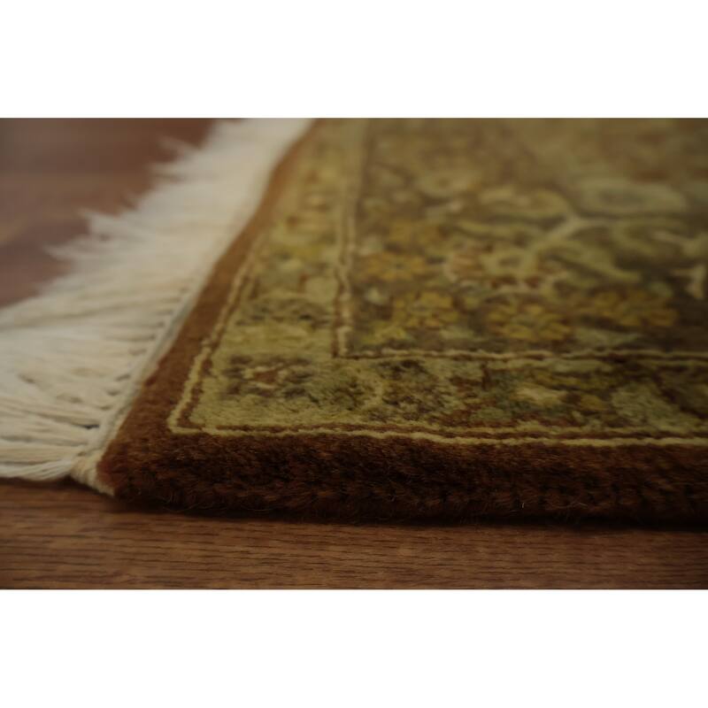 Hand Knotted Oriental 100% Wool Carpet Traditional Floral Oranges & Rust Aubusson Area Rug - 5' 5'' X 4' 0''