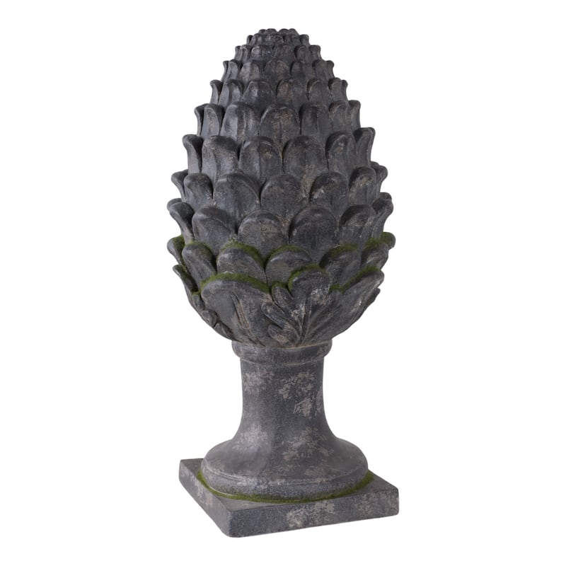 Polyresin Garden Statuary Rustic Artichoke With Moss - 30" Gray
