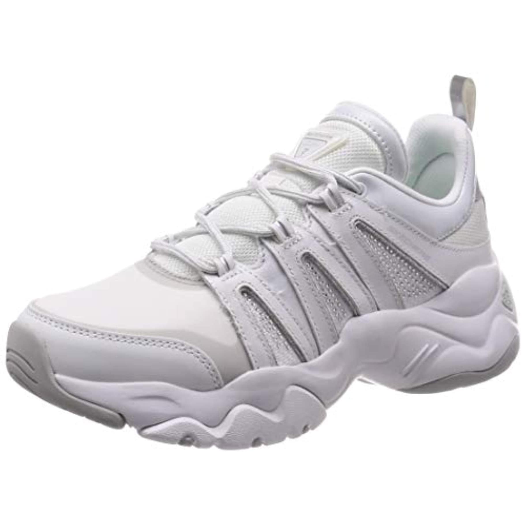 skechers white and silver sneakers