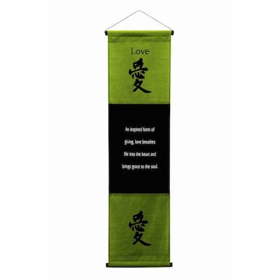 Inspirational Wall Decor "Love" Banner Large, Inspiring Quote Wall Hanging Scroll, Motivational Art, Thought Saying Tapestry