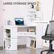 preview thumbnail 5 of 7, Modern Home Office Desk with 6-Tier Storage Shelves, 47" Writing Table with Bookshelf