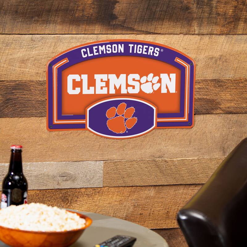 Clemson University Embossed Steel Wall Sign, 11" x 17"