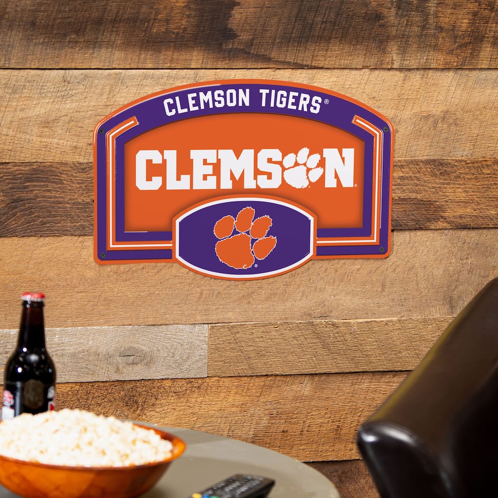Clemson University Embossed Steel Wall Sign, 11" x 17"