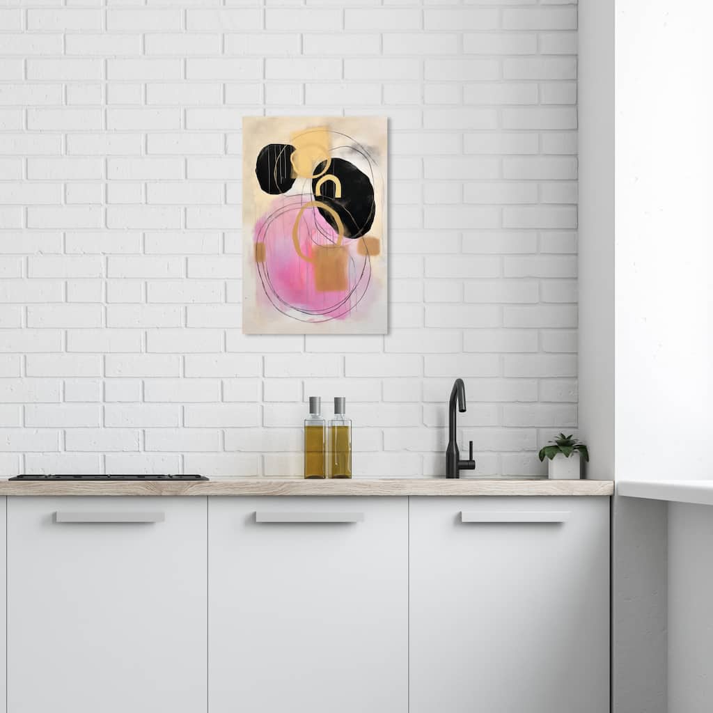 Wynwood Studio Canvas Abstract She painted a Ballerina Gold and Metallic Gold Modern & Contemporary Wall Art Canvas Print