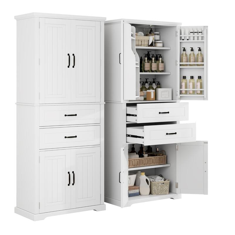 Classic Freestanding Storage Cabinet with Adjustable Shelves and Drawers