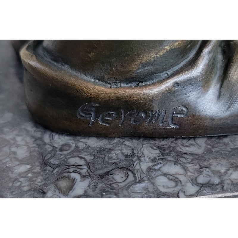 French Bronze Solid Br Figurine Gnome Trumpet Musician Music Collectible