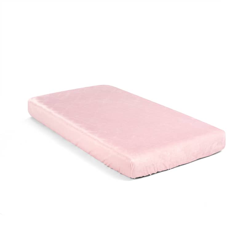Lush Decor Boho Metallic Hearts Solid Textured Linen Soft & Plush Fitted Crib Sheet - 52"x 28"
