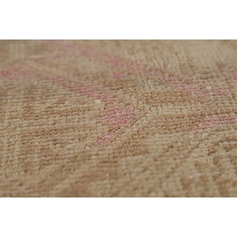 Gold Beige Geometric Balouch Persian Area Rug Handmade Wool Carpet - 3'8" x 6'6"