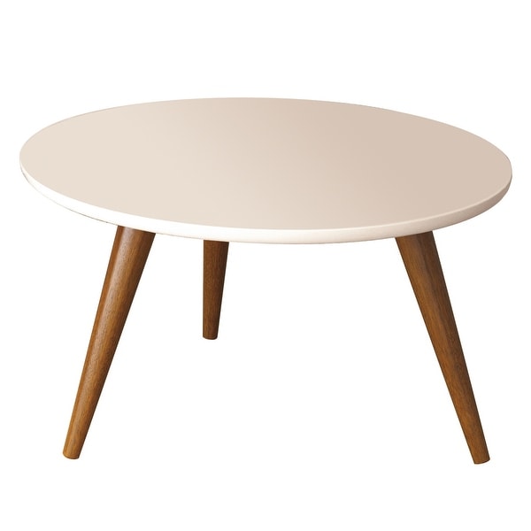 Shop 24 Inch Round Wooden Coffee Table with Splayed Legs