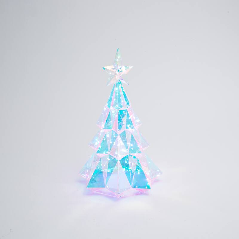 Enchanting 19.7 Inch Lighted Holographic Holiday Tree