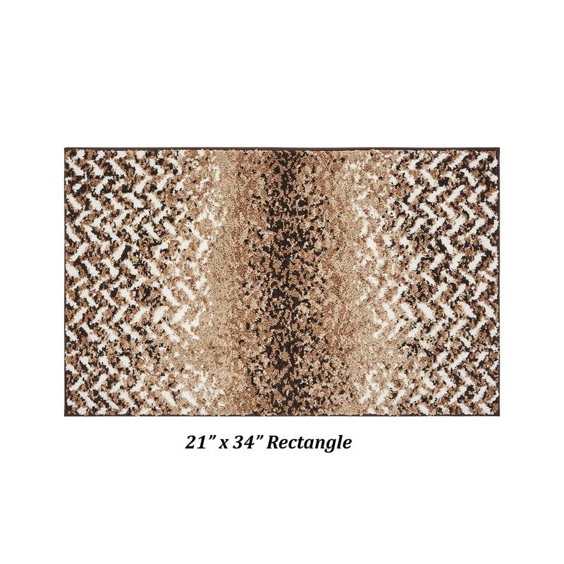 Better Trends 100% Micro Polyester Knitted Bathroom Rugs - Casablanca Collection with Chevron Pattern, Machine Washable Bath Mat