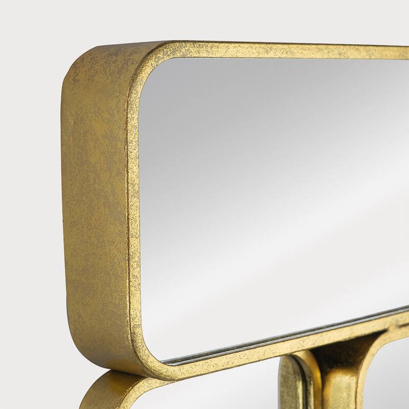 32" in Mirror with Golden Metal Framed Decorative Rectangle Mirror
