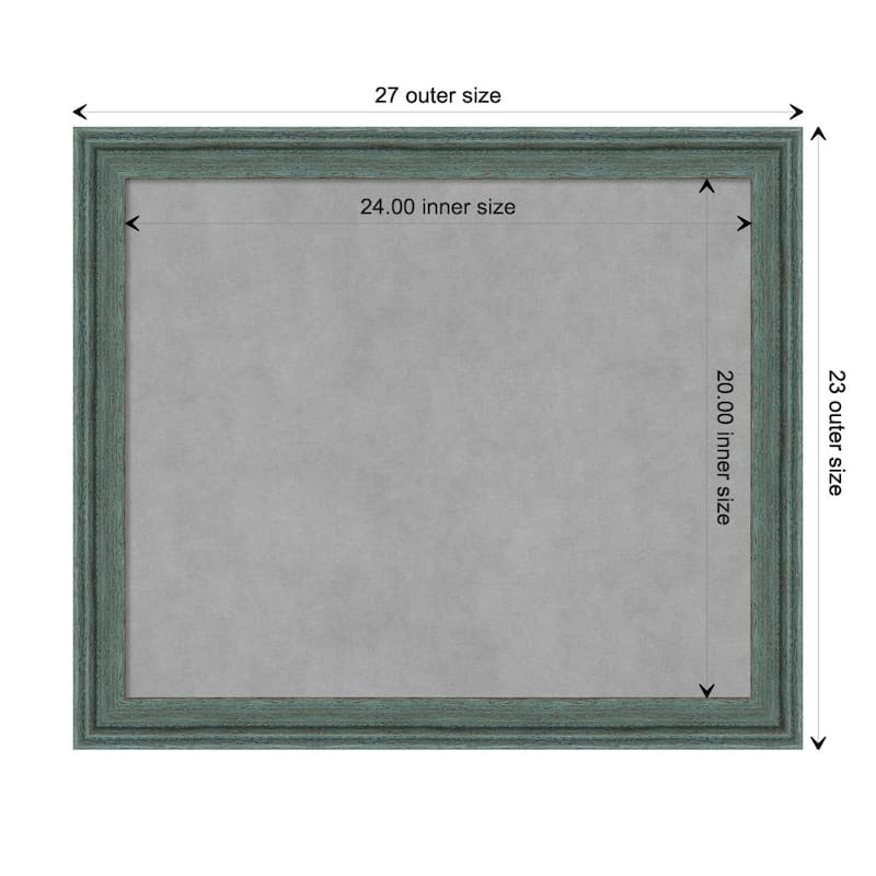 Amanti Art Upcycled Teal Grey Framed Magnetic Board - Board Size 24x20