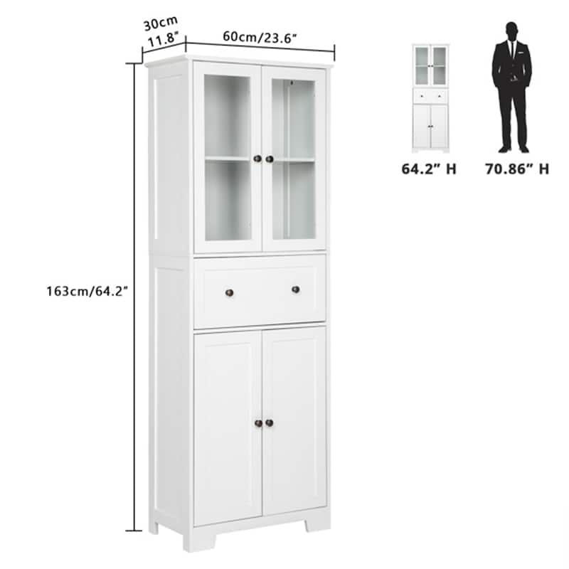 4 Doors and 1 Drawer Storage Cabinet