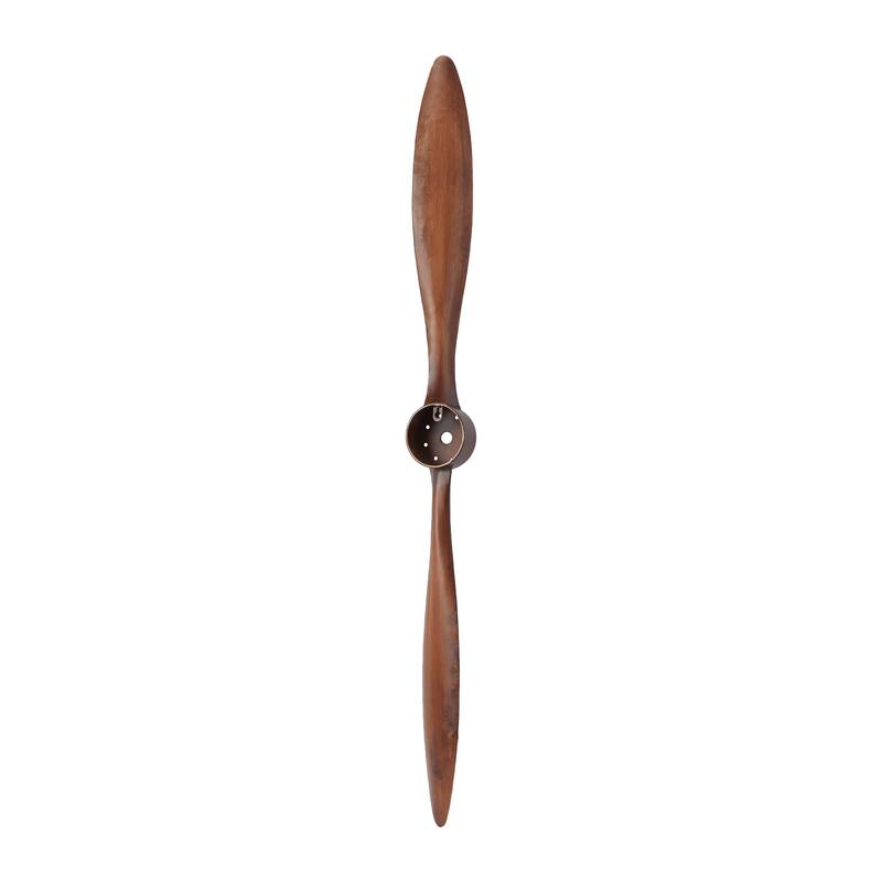 Brown Metal 2 Blade Airplane Propeller Wall Decor with Aviation Detailing