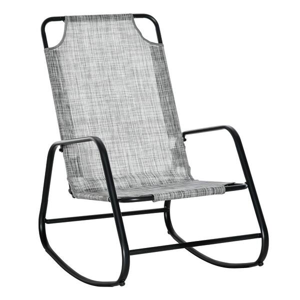 Outsunny Garden Rocking Chair, Outdoor Indoor Sling Fabric Rocker for ...