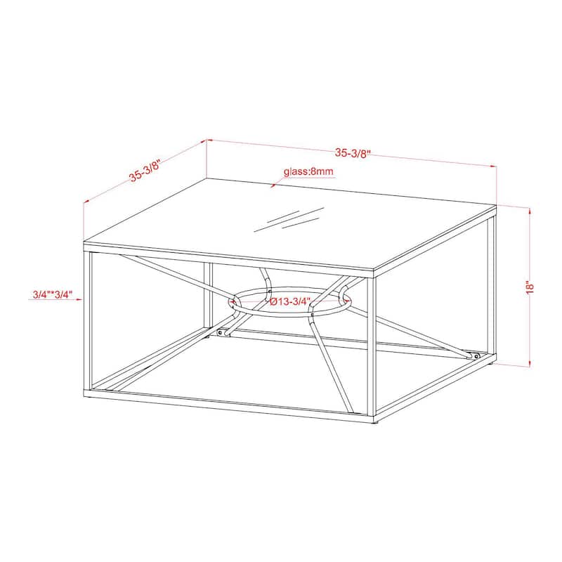 Taylan Glam Gold Coated 35-inch Steel and Glass Coffee Table by Furniture of America
