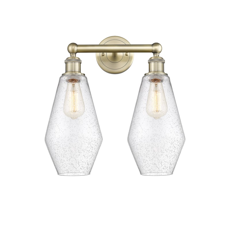 Innovations Lighting Cindyrella - 2 Light 16" Bath Vanity Light - Antique Brass/Seedy